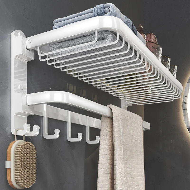 Kit de accesorios de baño moderno, soporte de papel blanco, estante de baño, juego de accesorios para baño Clearhalo