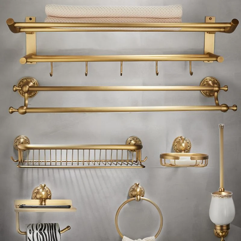 Kit de accesorios de baño moderno, soporte de papel, estante de baño, juego de accesorios de baño dorados Clearhalo