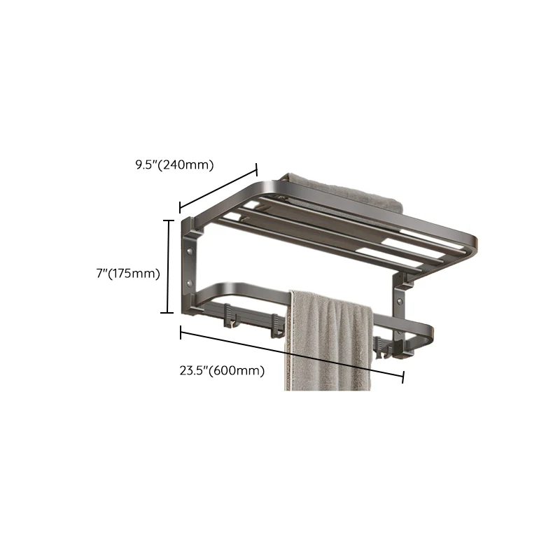 Kit de accesorios de baño moderno, toallero gris, estante de baño, accesorios de baño Clearhalo