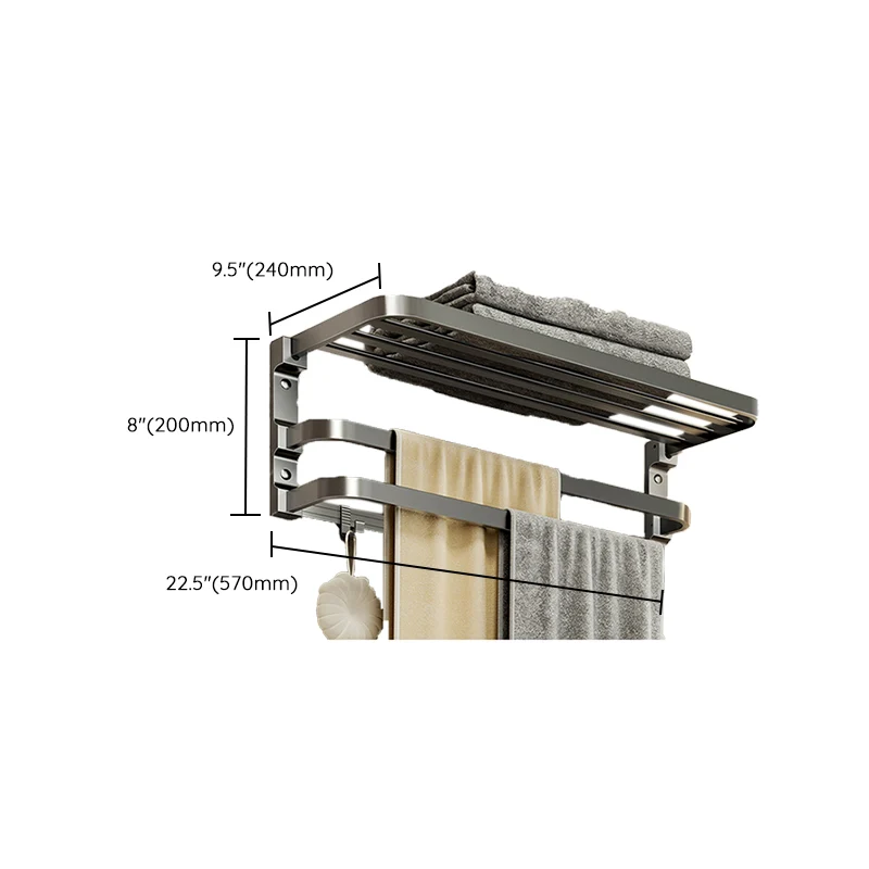 Kit de accesorios de baño moderno, toallero gris, estante de baño, accesorios de baño Clearhalo