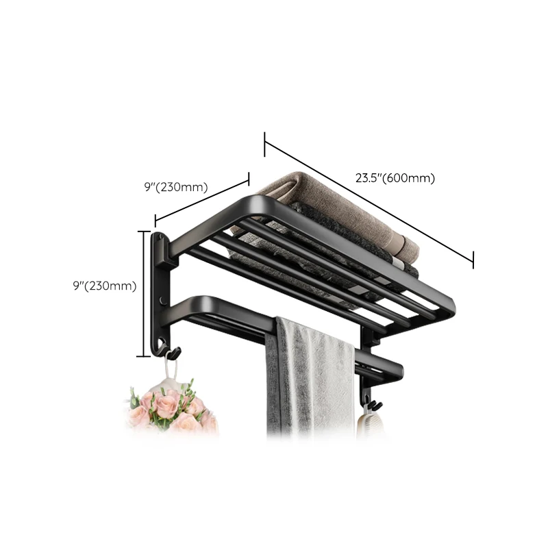 Kit de accesorios de baño negro moderno, toallero, accesorios de baño Clearhalo