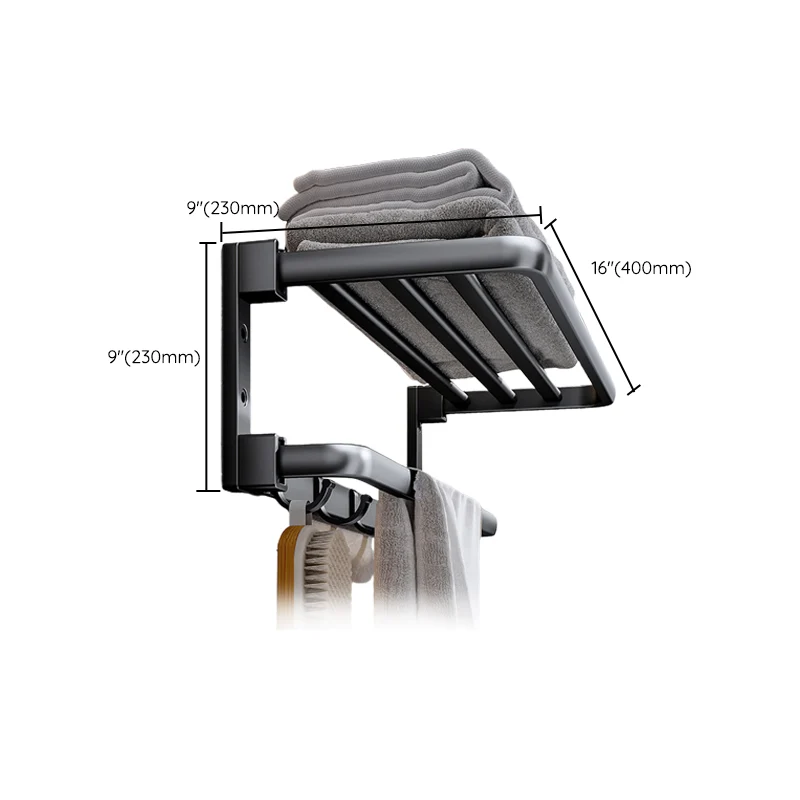 Kit de accesorios de baño negro moderno, toallero, accesorios de baño Clearhalo
