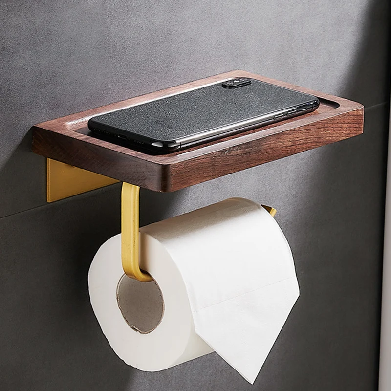 Kit de accesorios de baño tradicional estante de baño soporte de papel juego de baño dorado Clearhalo