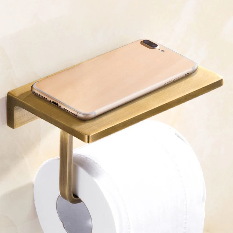 Kit de accesorios de baño tradicional Juego de baño con soporte de papel dorado Clearhalo