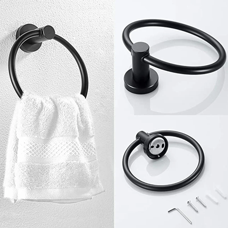 Kit de accesorios de hardware de baño tradicional anillo de toalla/ganchos para bata/barra de toalla Clearhalo