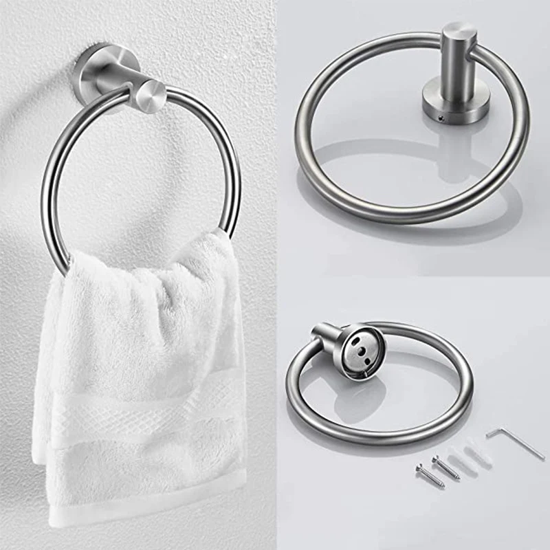 Kit de accesorios de hardware de baño tradicional anillo de toalla/ganchos para bata/barra de toalla Clearhalo