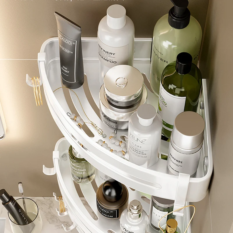 Kit de accesorios para baño rectangular y triangular, estante de baño moderno con acabado blanco Clearhalo