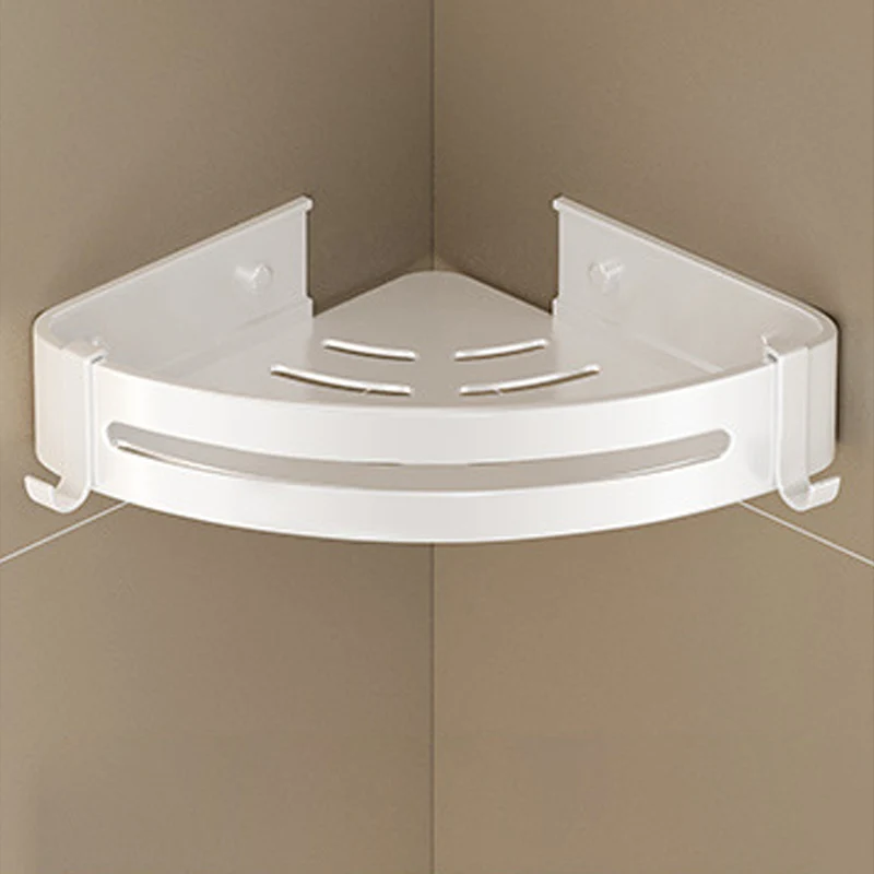 Kit de accesorios para baño rectangular y triangular, estante de baño moderno con acabado blanco Clearhalo