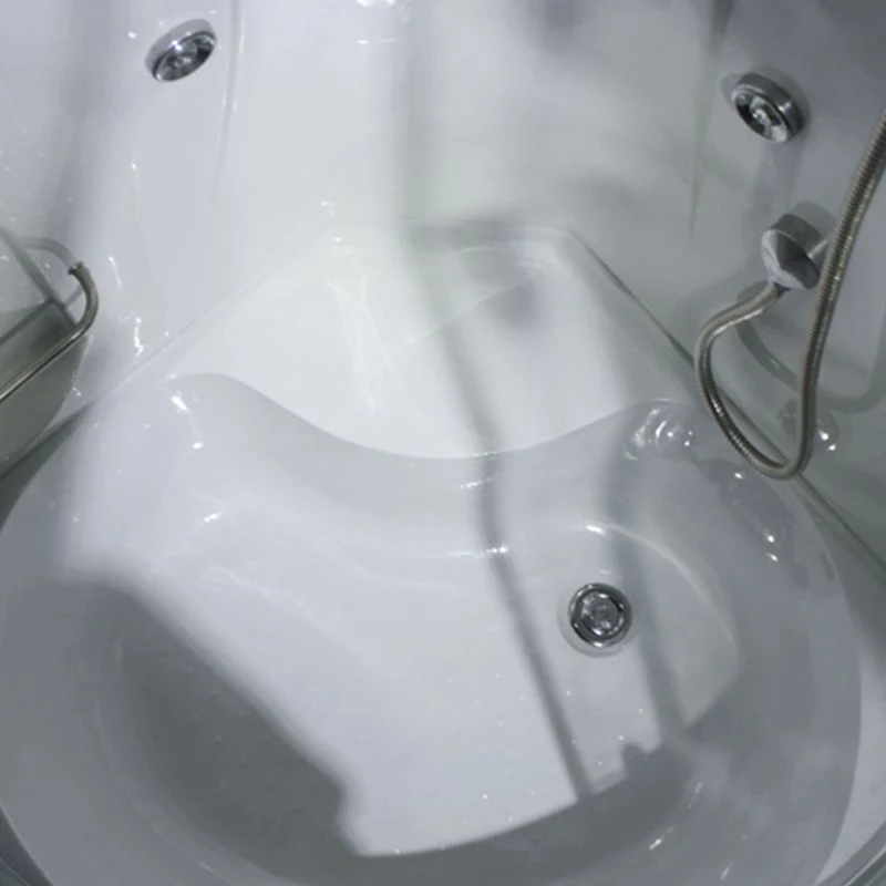 Kit de ducha y bañera con marco redondo Kit de ducha y bañera corrediza doble esquinera Blanco Clearhalo