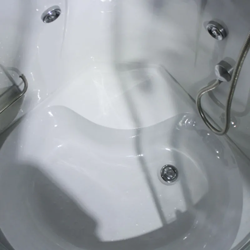 Kit de ducha y bañera con marco redondo Kit de ducha y bañera corrediza doble esquinera Blanco Clearhalo