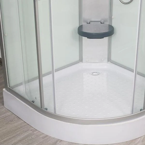 Kit de ducha blanco templado Cabina de ducha redondeada corrediza doble enmarcada Clearhalo