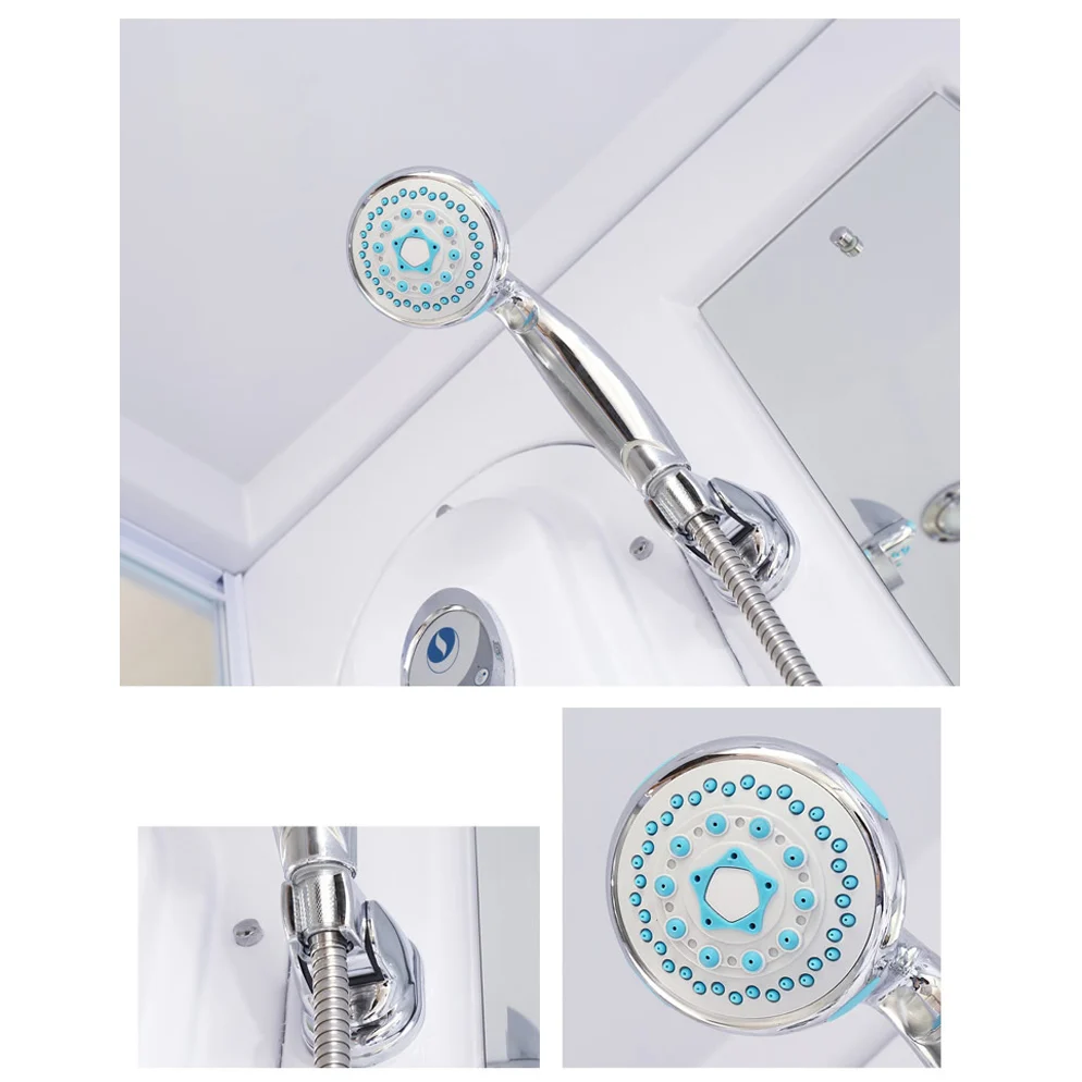 Kit de ducha con marco de vidrio templado incluido Cabina de ducha con marco en blanco sin inodoro Clearhalo