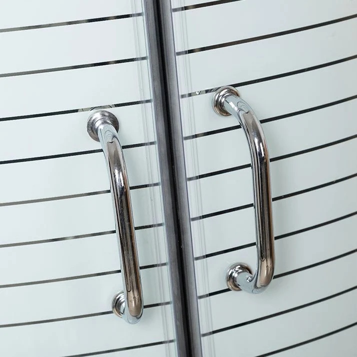 Kit de ducha contemporáneo Cabina de ducha en forma de arco enmarcada templada transparente Blanco Clearhalo