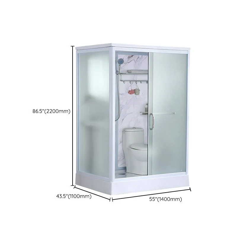 Kit de ducha corrediza rectangular semi-sin marco para cabina de ducha de 43" de ancho x 86" de alto con base incluida Cle...