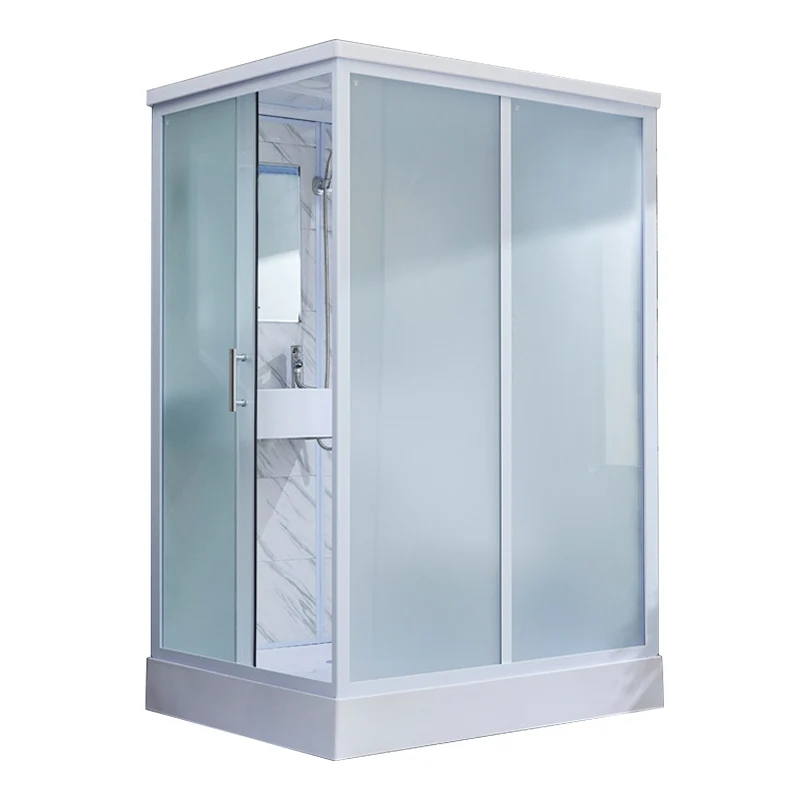 Kit de ducha corrediza rectangular semi-sin marco para cabina de ducha de 43" de ancho x 86" de alto con base incluida Cle...