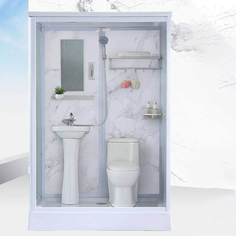 Kit de ducha corrediza rectangular semi-sin marco para cabina de ducha de 43" de ancho x 86" de alto con base incluida Cle...