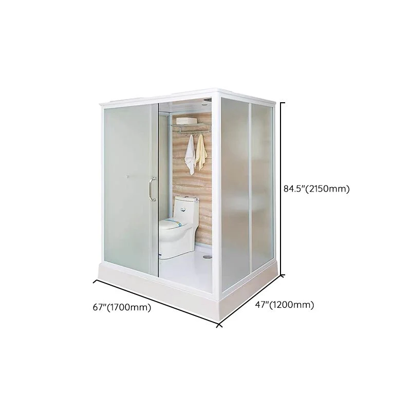 Kit de ducha deslizante individual enmarcado Cabina de ducha esmerilada rectangular Clearhalo