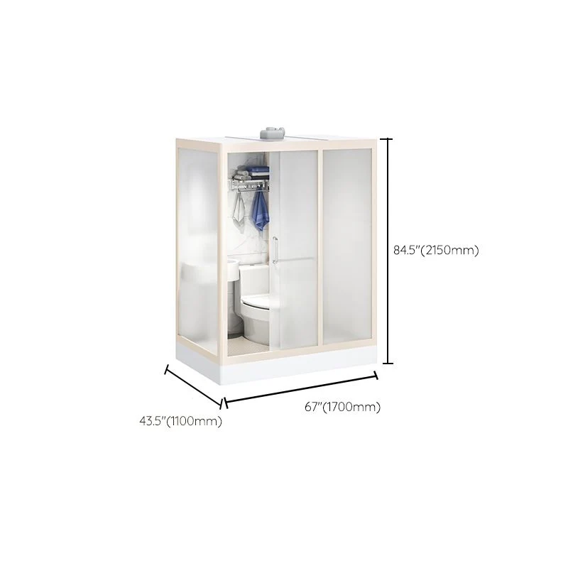 Kit de ducha moderno con marco de vidrio templado y base incluida, cabina de ducha con marco en blanco Clearhalo