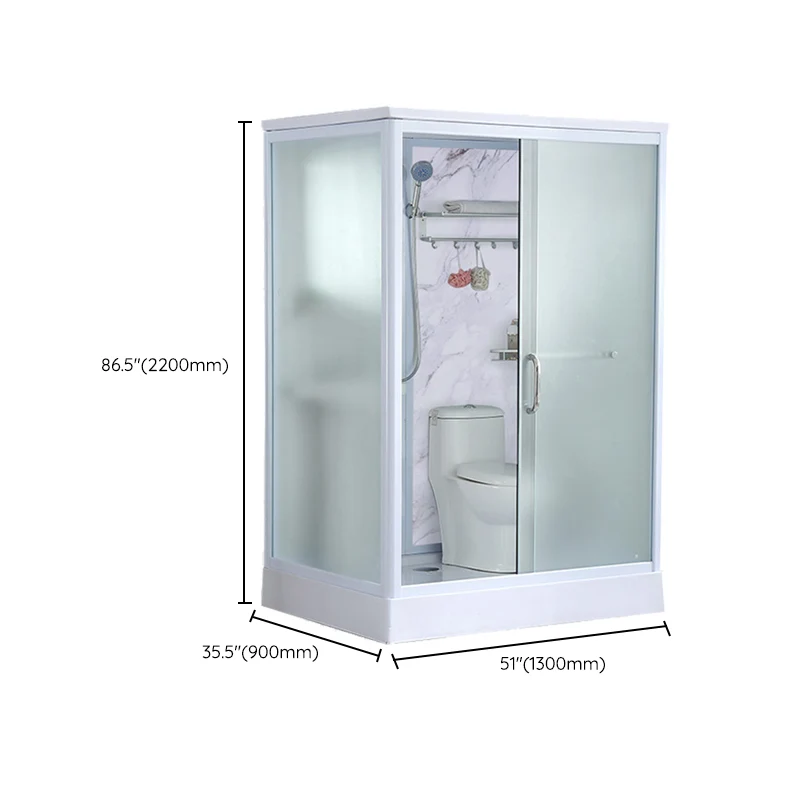 Kit de ducha de vidrio templado enmarcado con base incluida Cabina de ducha enmarcada en blanco Clearhalo