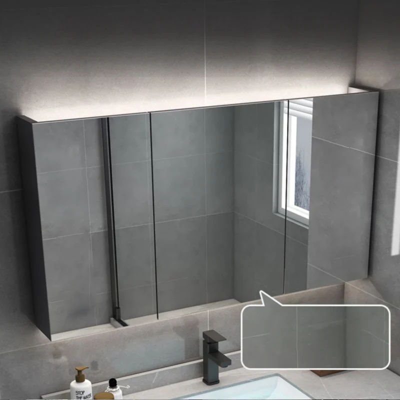 Lavabo de baño moderno, tocador gris montado en la pared, estándar con dos cajones Clearhalo