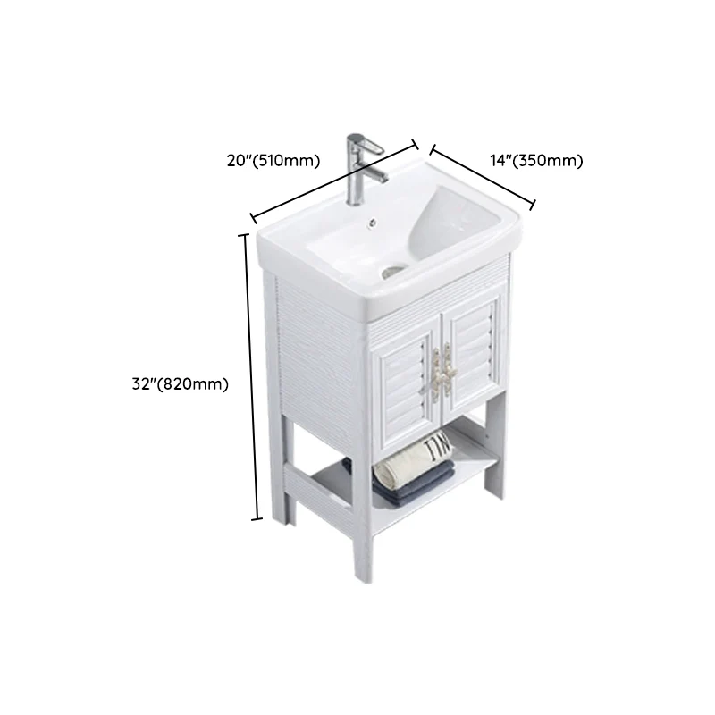 Lavabo independiente moderno con lavabo incluido en blanco para baño Clearhalo