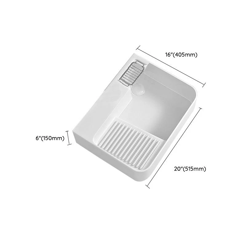 Lavabo de lavabo moderno de porcelana con soporte de lavado de desbordamiento Clearhalo