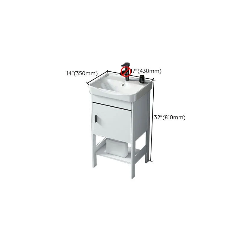Lavabo moderno independiente incluido tocador de baño en blanco para baño Clearhalo