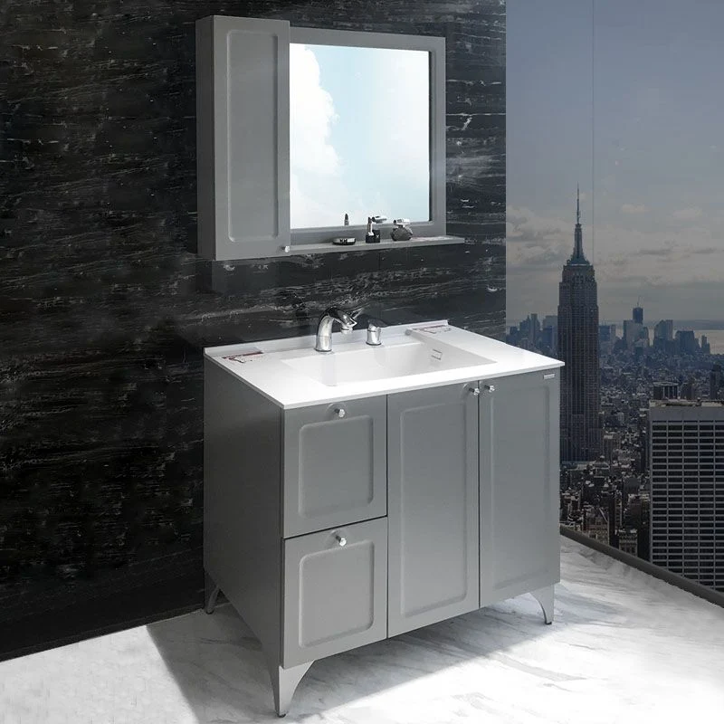 Lavabo moderno independiente incluido tocador de baño con grifo para baño Clearhalo