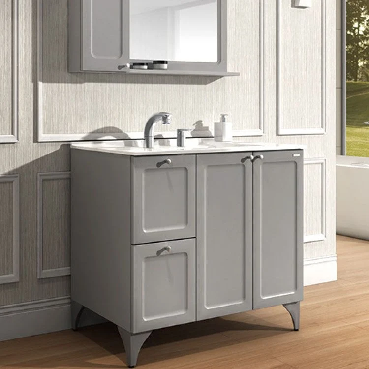Lavabo moderno independiente incluido tocador de baño con grifo para baño Clearhalo