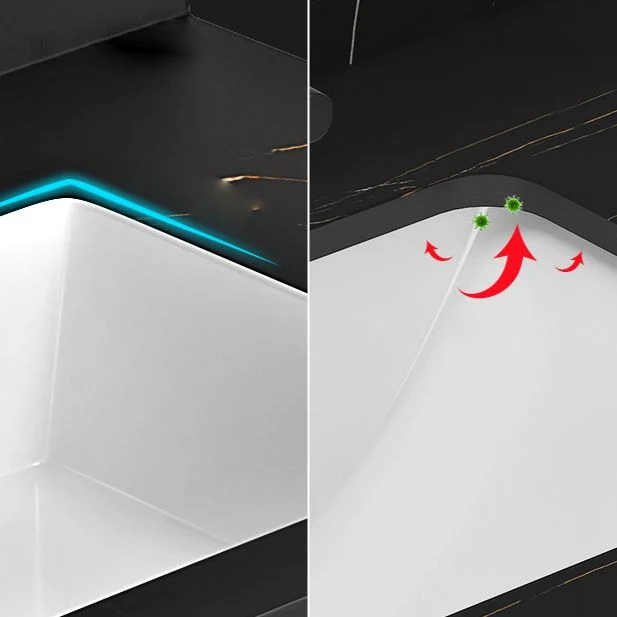Lavabo de montaje en pared incluido tocador de baño con grifo de espejo para baño Clearhalo