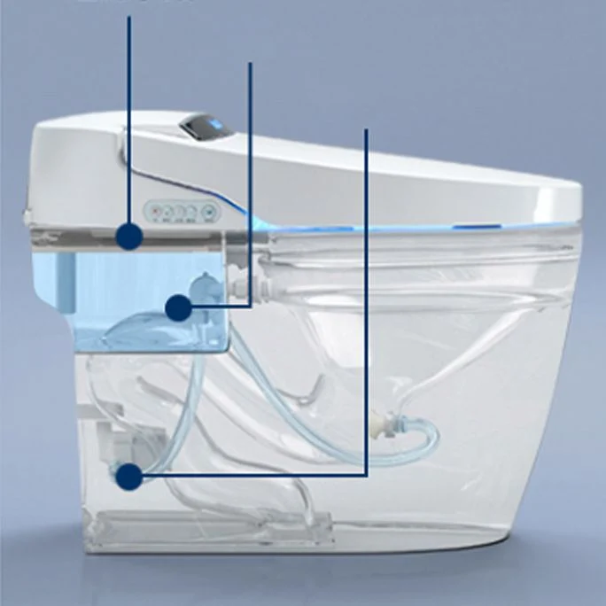 Los bidés plásticos alargaron el retrete elegante del sensor del pie contemporáneo blanco Clearhalo