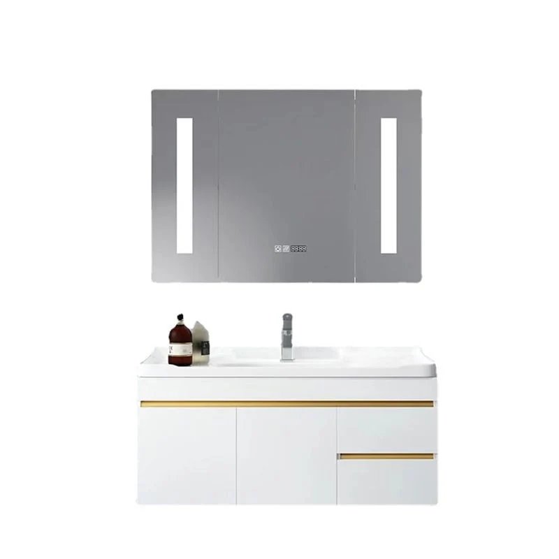 Magnífico gabinete de tocador de baño con tocador de madera que ahorra espacio y gabinete con espejo Clearhalo