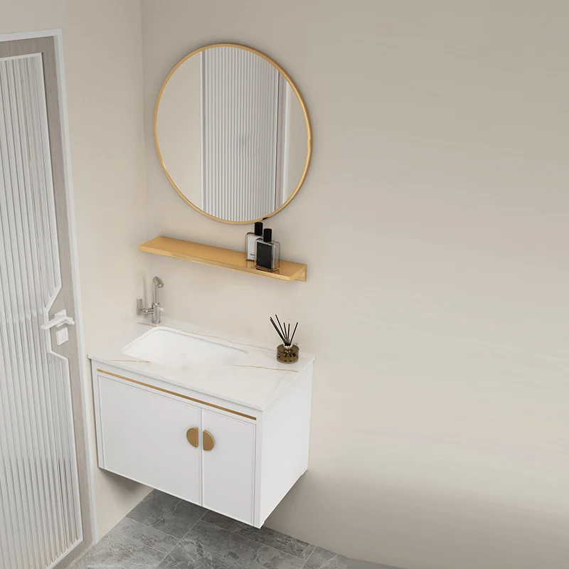 Magnífico mueble para lavabo, tocador estándar independiente con espejo para ahorrar espacio Clearhalo