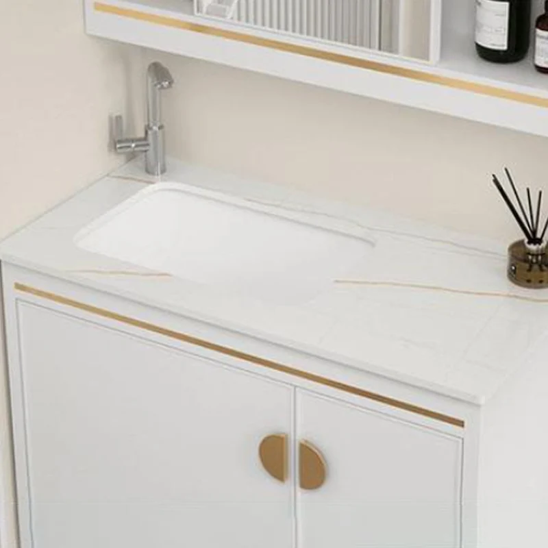 Magnífico mueble para lavabo, tocador estándar independiente con espejo para ahorrar espacio Clearhalo