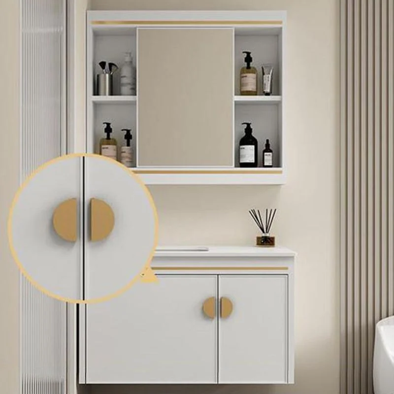 Magnífico mueble para lavabo, tocador estándar independiente con espejo para ahorrar espacio Clearhalo
