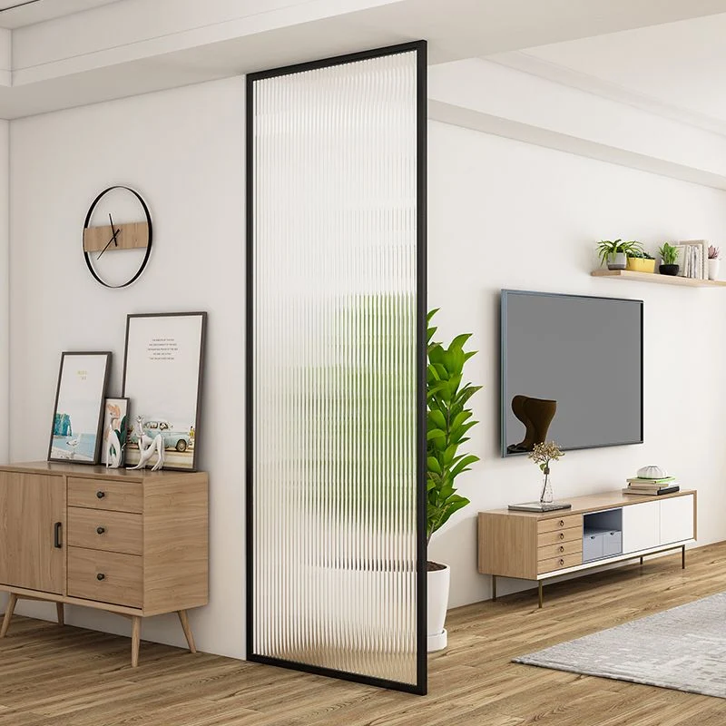 Mampara de baño de vidrio templado para baño simple, pantalla de división fija de fotograma completo Clearhalo