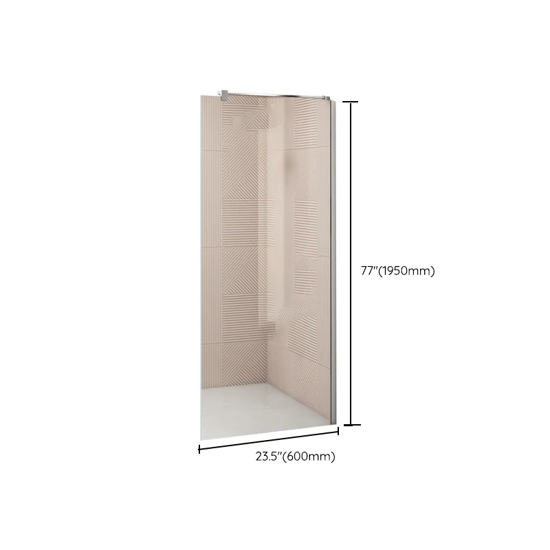 Mampara de baño de vidrio templado para baño simple, mampara de partición fija sin marco Clearhalo
