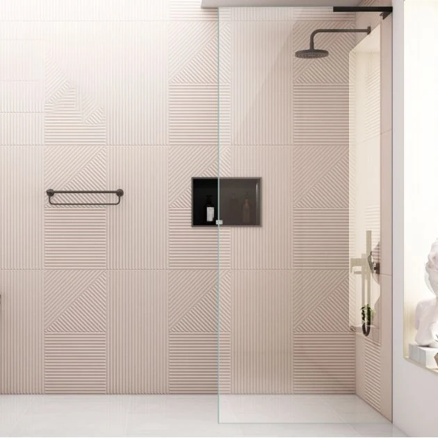 Mampara de baño de vidrio templado para baño simple, mampara de partición fija sin marco Clearhalo