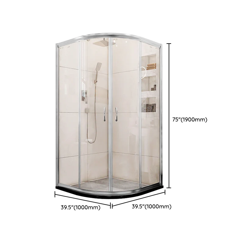 Mampara de ducha de acero inoxidable con doble deslizamiento Mampara de ducha transparente enmarcada Clearhalo