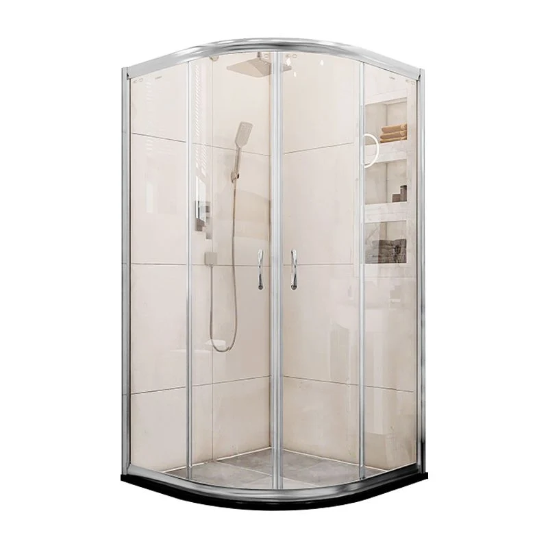 Mampara de ducha de acero inoxidable con doble deslizamiento Mampara de ducha transparente enmarcada Clearhalo