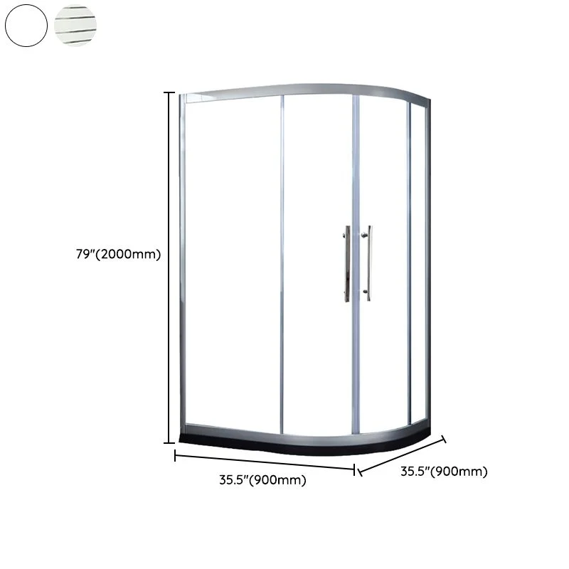 Mampara de ducha de acero inoxidable transparente con kit de ducha deslizante doble enmarcado Clearhalo
