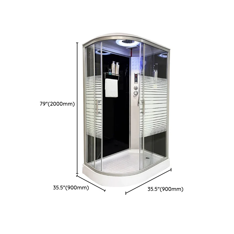 Mampara de ducha de acero inoxidable transparente con kit de ducha deslizante doble enmarcado Clearhalo