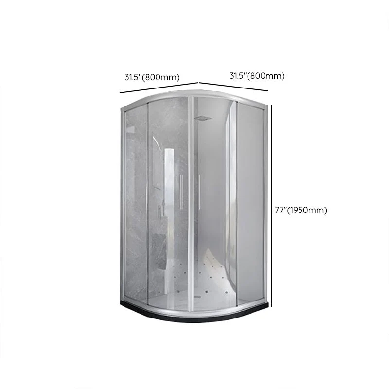 Mampara de ducha con estructura de acero inoxidable y manijas de puerta doble Clearhalo