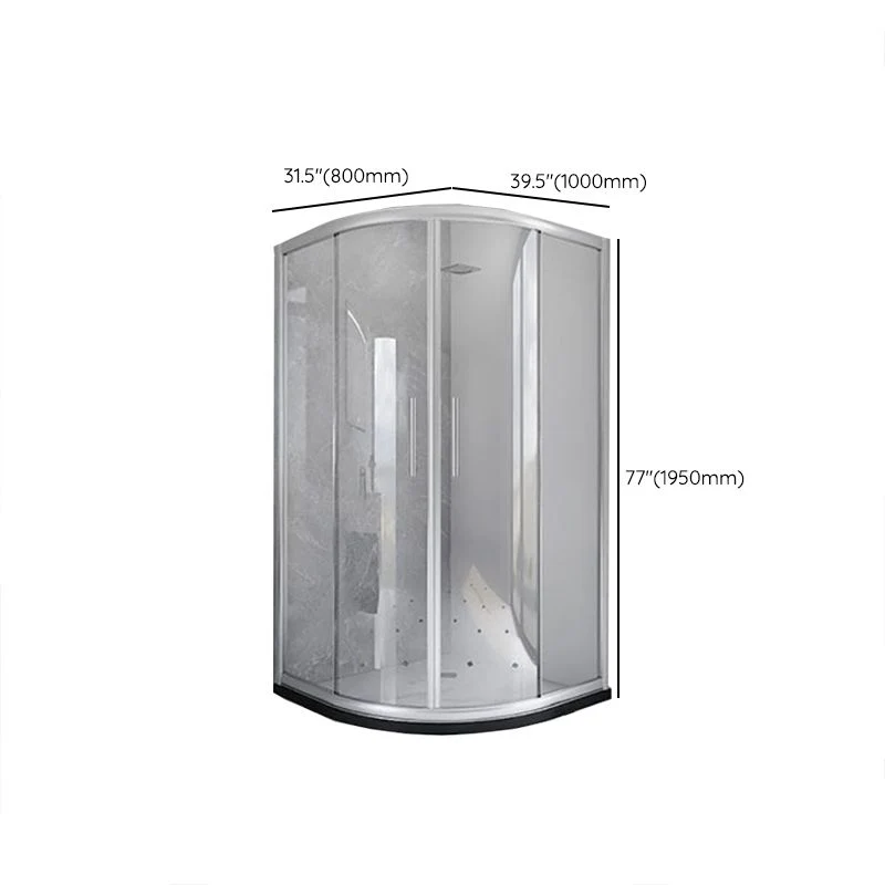 Mampara de ducha con estructura de acero inoxidable y manijas de puerta doble Clearhalo