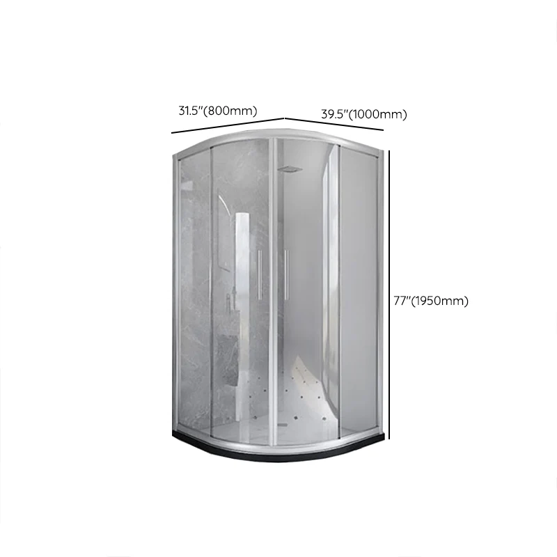 Mampara de ducha con estructura de acero inoxidable y manijas de puerta doble Clearhalo