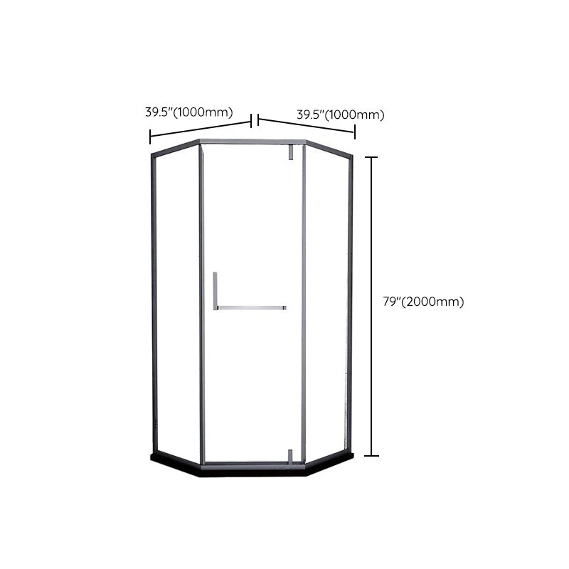 Mampara de ducha con estructura de acero inoxidable 304 y manija de 2 puertas Clearhalo