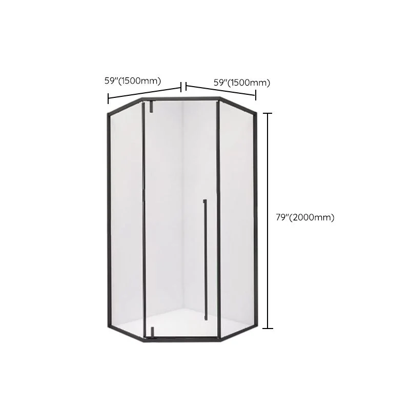 Mampara de ducha con estructura de acero inoxidable 304 y manija de 2 puertas Clearhalo