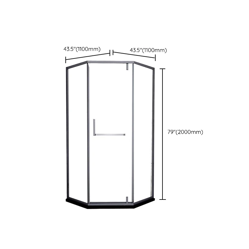 Mampara de ducha con estructura de acero inoxidable 304 y manija de 2 puertas Clearhalo
