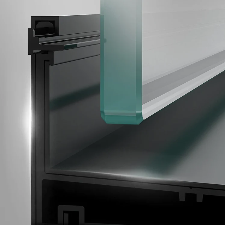 Mampara de ducha con manijas dobles deslizantes lineales Mampara de ducha semi-frameless de metal Clearhalo