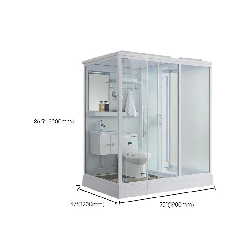 Mampara de ducha contemporánea Mampara de ducha rectangular esmerilada en blanco Clearhalo